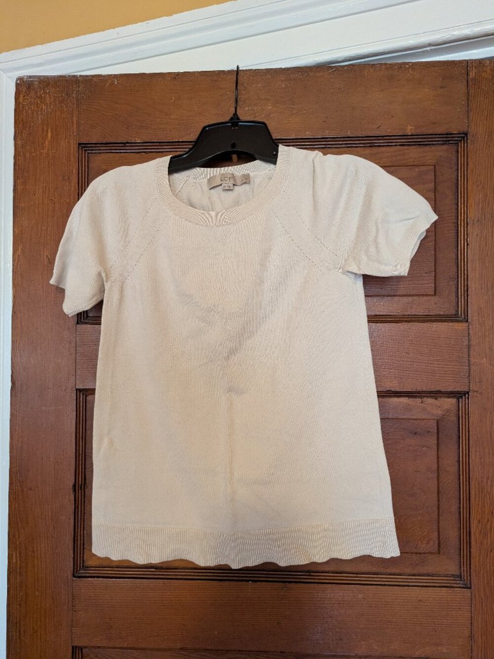 Loft White Cotton Blend Sweater Tee